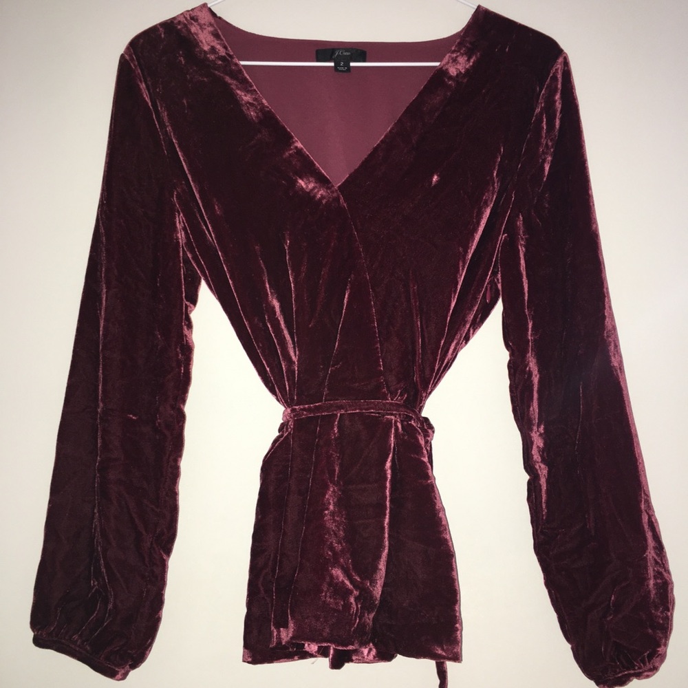 Faux-Wrap Top in Drapey Velvet